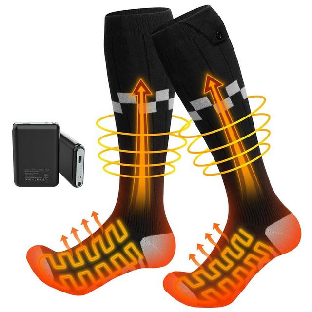 Heated Socks for Men Women, High Capacity Battery Double Heating Wires, 4 Temperature Settings Rechargeable Electric Socks, Machine Washable Warming Socks with Laundry Bag, Warmer for Soles