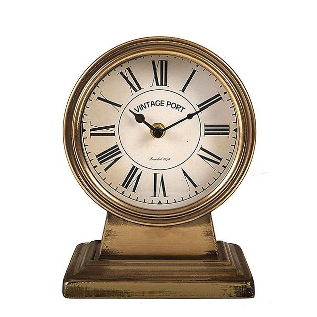 Creative Co-op EC0535 Metal Gold Finish Mantel Clock