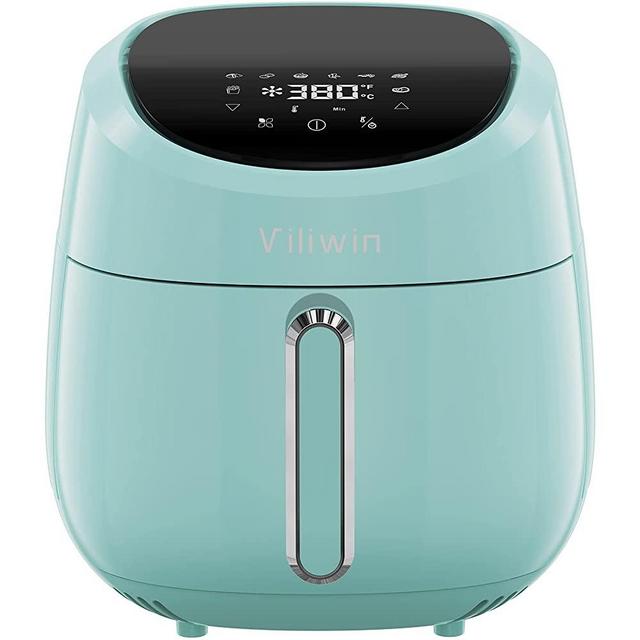 Air Fryer, 4.5 QT Airfryer Oven Mini Air Fryer with Touch Screen Air Fryers with Nonstick Basket Freidora de Aire Auto Shut Off Easy to Use 8 Preset Menus Blue Air Fryer