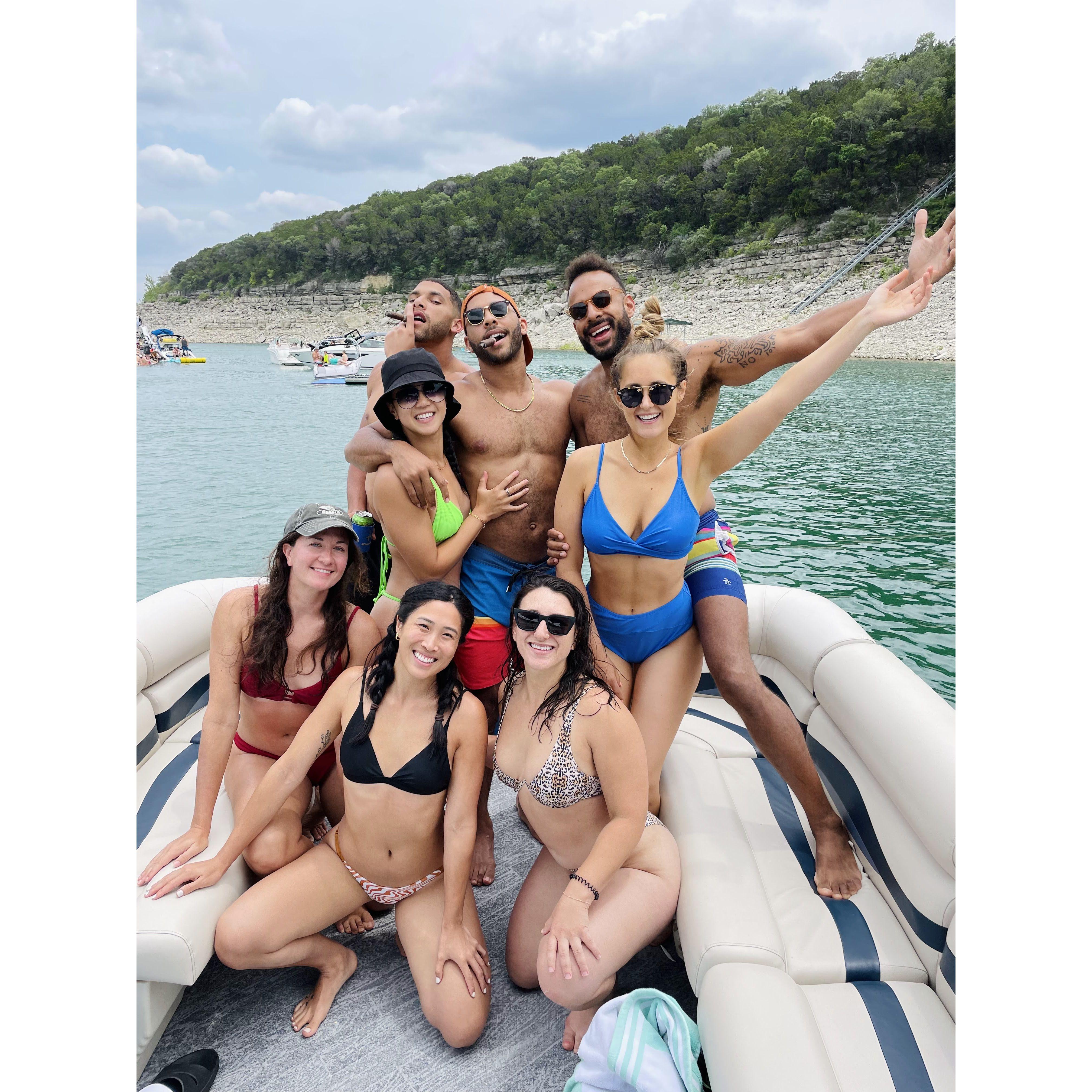 Bradley's 31st birthday party was celebrated on a boat in the middle of Lake Travis. Haley found out that Bradley can't float very well.