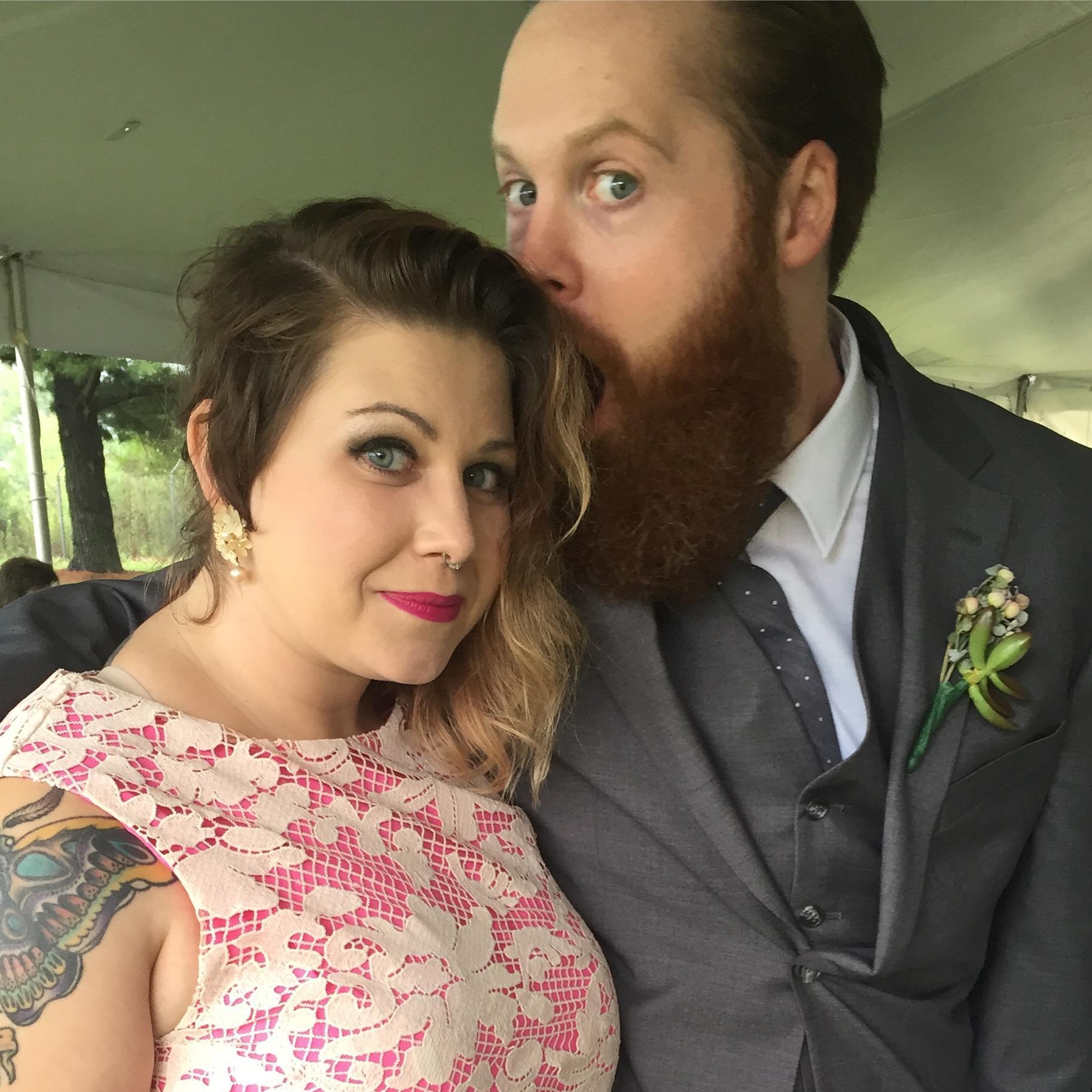 Goofing at Jake + Amy's wedding