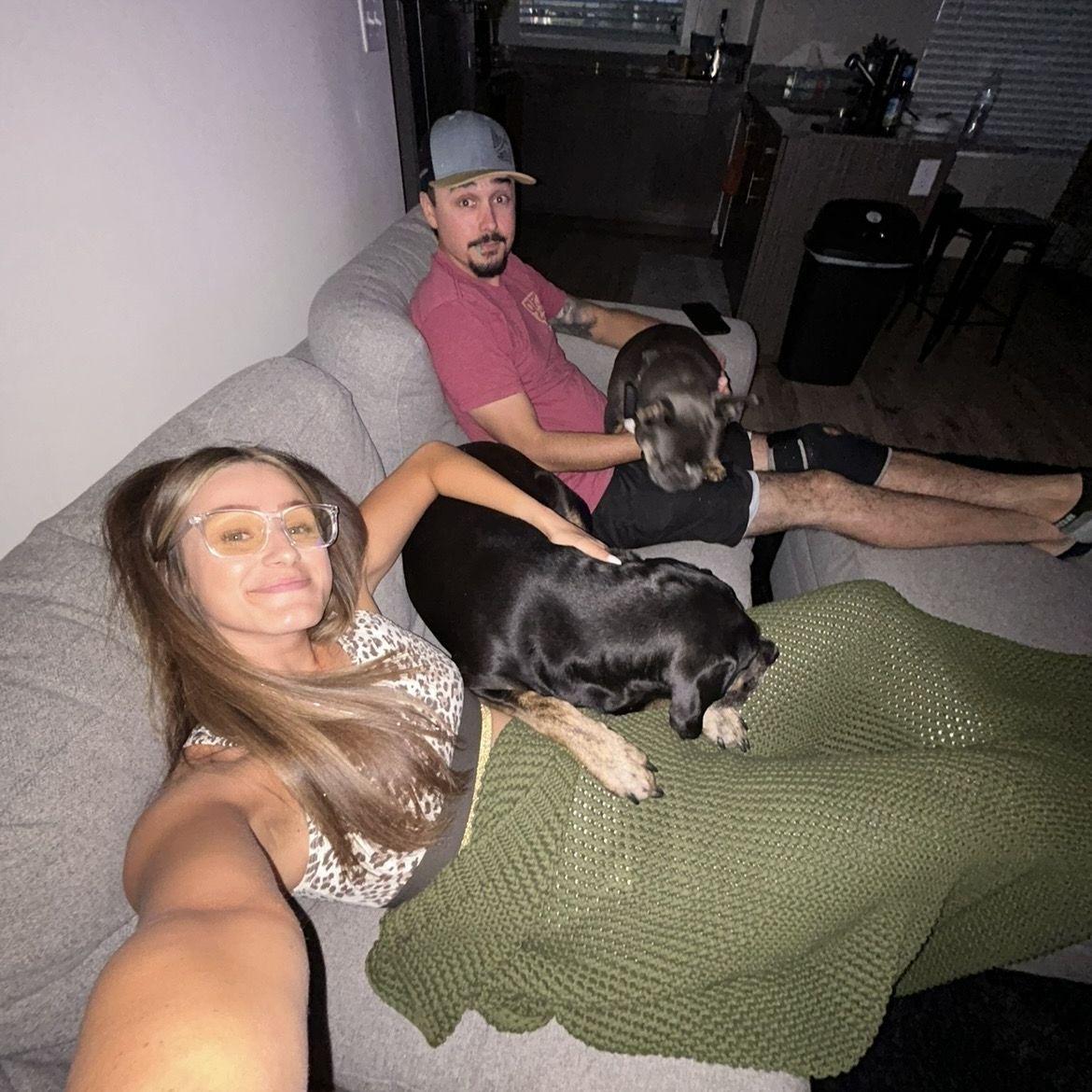 A movie night with our pups before we moved me out of my apartment!