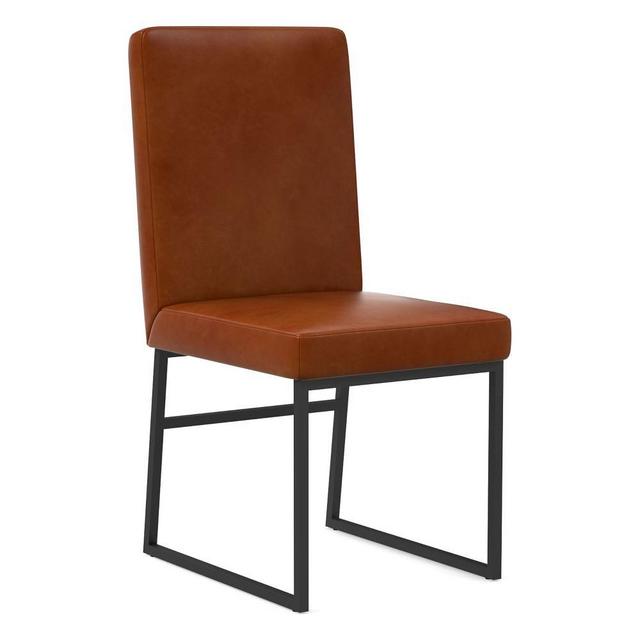 Range High Back Chair, Halo Leather, Saddle, Dark Bronze
