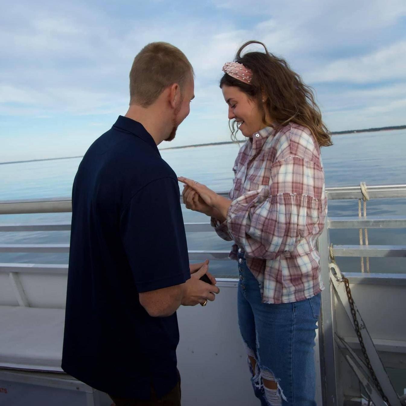 Mason had been working on my ring for a while. My grandmother passed away when I was only four months old and he had my rings made out of her rings. It was such a special surprise!