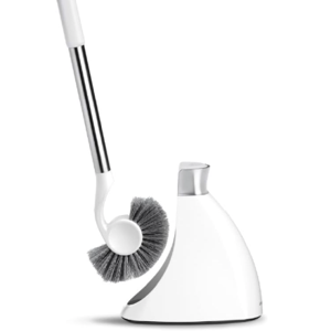 simplehuman Toilet Brush with Caddy, Stainless Steel, White