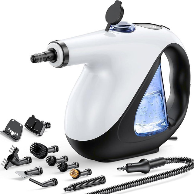ADICOM Handheld Steam Cleaner for Home 3s Instant Heat-Up No Need to Wait, Upgrade 2 LB Light Weight Easy Refill Portable Steamer Cleaner for Furniture Couch Grout Walls Kitchenware (White)