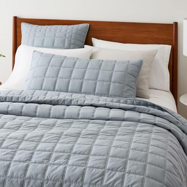 Washed Cotton Light Weight Quilt, King, Arctic Blue