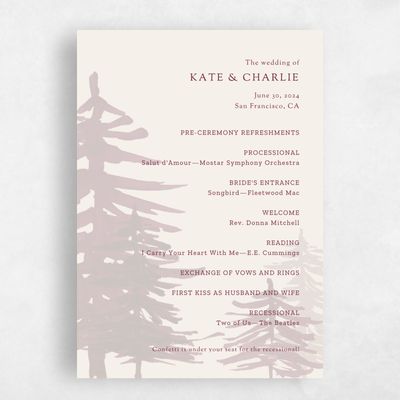 Cream, Beige Wedding Program - Camden