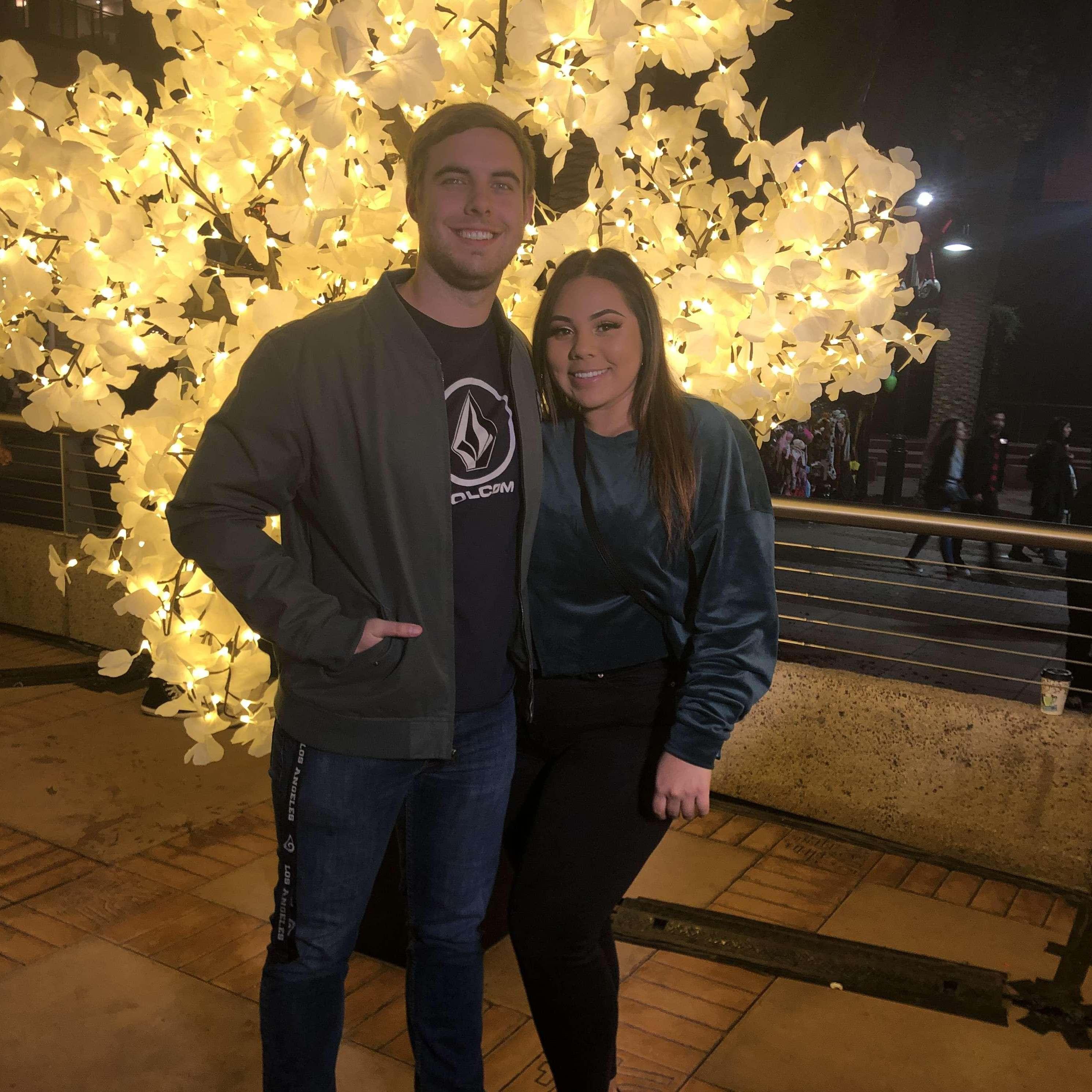 I love this picture of us at Riverside's Festival of Lights.