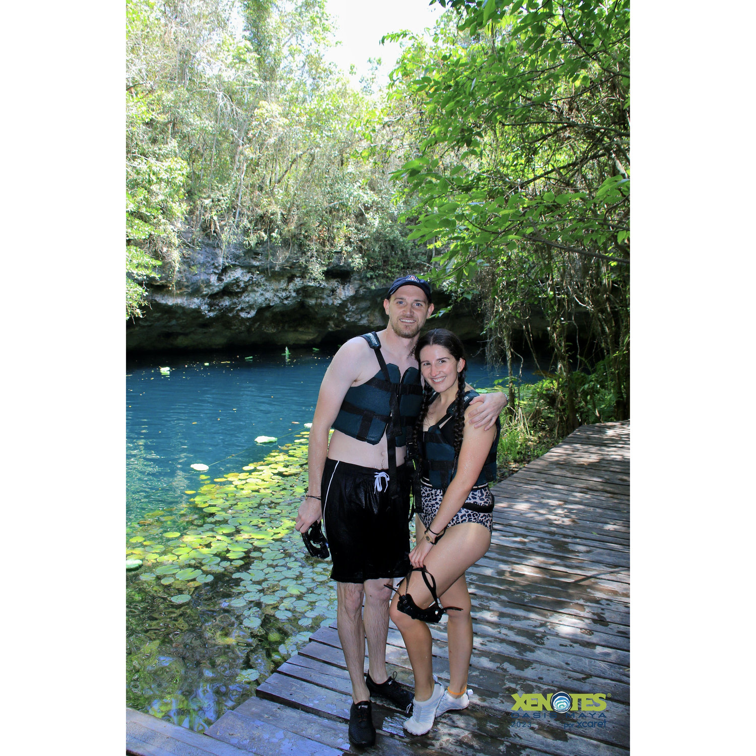 Our first big vacations together at the Xenotes in Cancun!