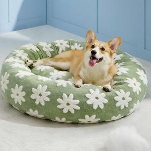 Lesure Calming Cute Modern Plush Jacquard Shaggy Orthopedic Anti-Slip Donut Dog & Cat Bed with Removable Cover