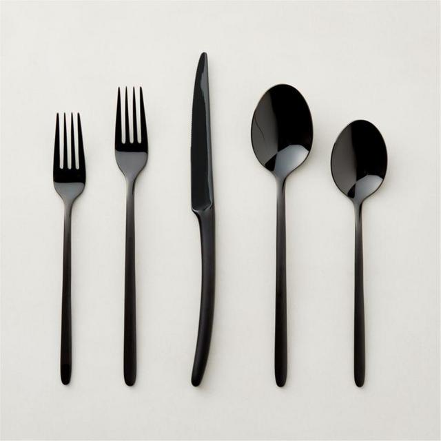 20-Piece Zoey Brushed Black Flatware