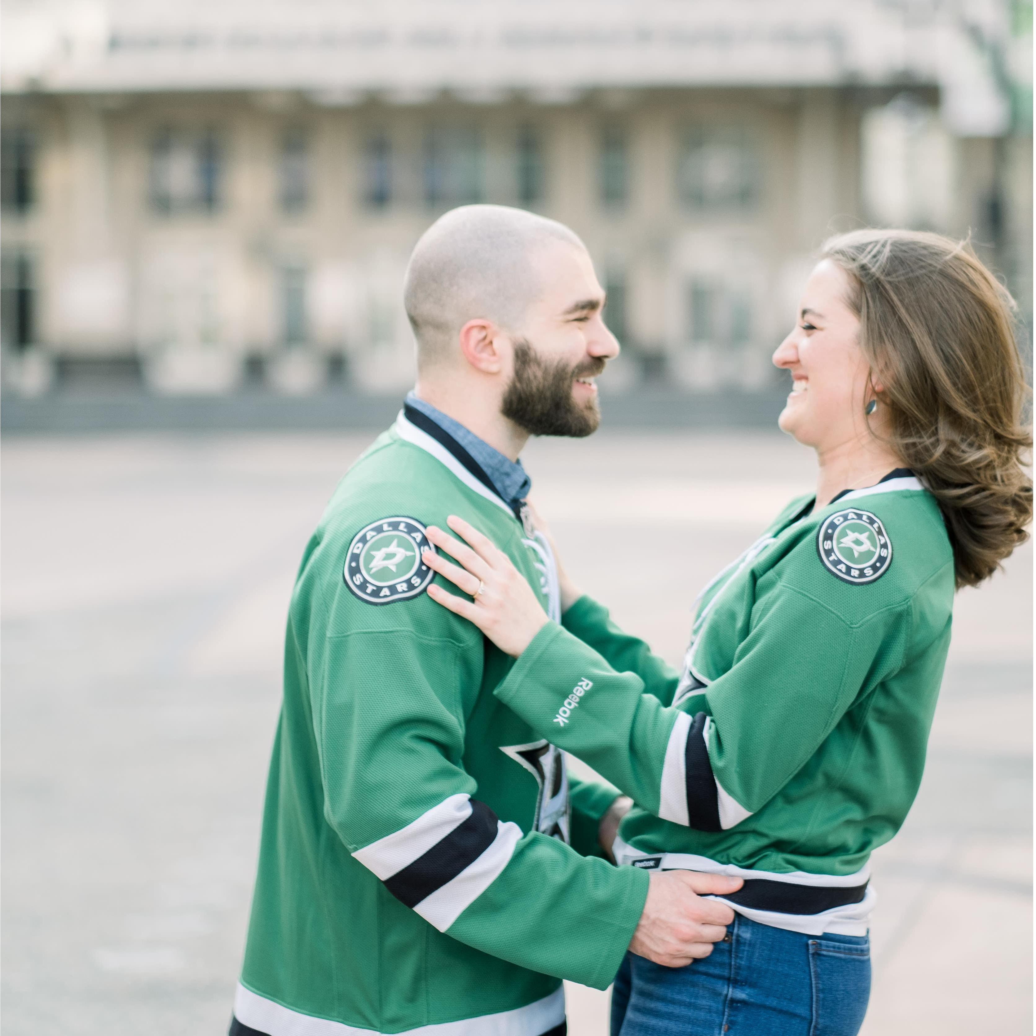 When your fiancee makes you take pictures in Stars gear, you grin and bear it.