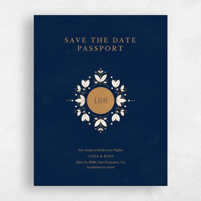 Navy, Blue Wedding Save the Date - Montavilla Stamp