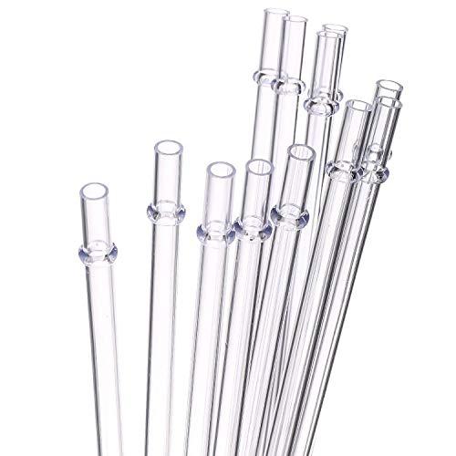 Dakoufish 11" Long Clear Tritan Reusable Plastic Replacement Drinking Straws for 40 oz,30 oz & 24 oz Mason Jar,Tumblers, Set of 12 With Cleaning Brush