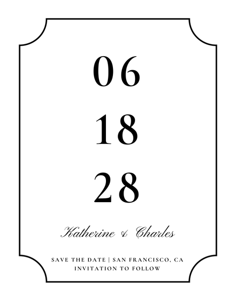 Blake Frame Letterpress | Black | Zola Save The Dates