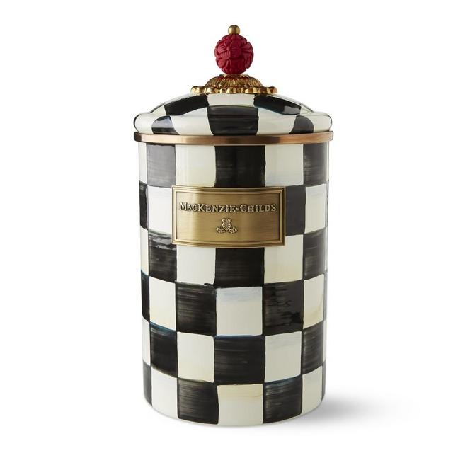Mackenzie Childs Courtly Check Canister, Large