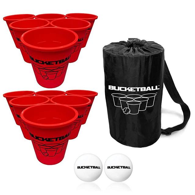 BucketBall - Giant Yard Pong Edition - Ultimate Beach, Pool, Yard, Camping, Tailgate, BBQ, Lawn, Wedding, Events, Water, Indoor, Outdoor Game Toy for Adults, Boys, Girls, Teens, Family