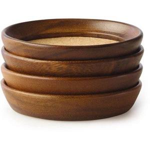 Kamenstein 4-Piece Acacia Wood and Cork Coaster Set - Walmart.com