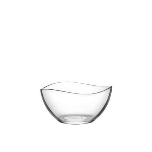Vira 63.5 Ounce Glass Serving Bowl | Beautiful Wavy Design, Thick, Durable Glass, For Salads, Desserts, Fruit, and More, Microwave and Dishwasher Safe, 8.2” x 4.5”