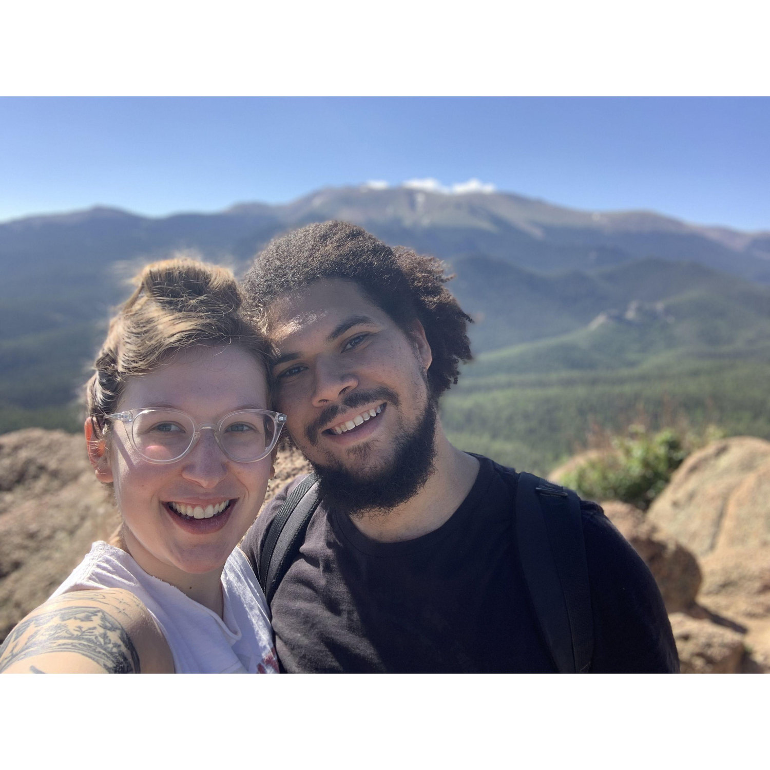 Top of Raspberry Mountain near Colorado Springs. We were proud & out of breath after struggling up a steep trail and then were promptly put to shame by some dude who ran the whole thing.