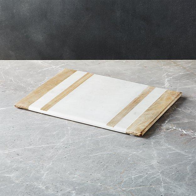 Wood/Marble Inlay Serving Board