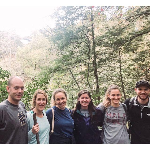 Hiking with friends.