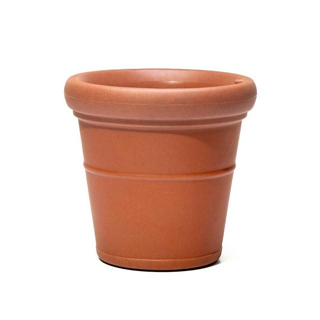 Step2 Claremont Tall Round Planter, Large Planters for Outdoor Plants, Gardening and Flower Pot for Patio or Porch, Efficient Drainage, Durable Plastic, Terracotta, 1-Pack
