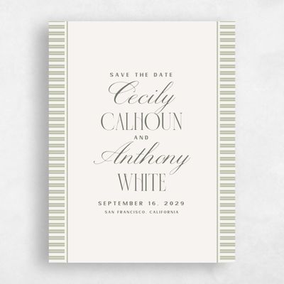 Olive Sage, Green Wedding Save the Date - Connell Portrait