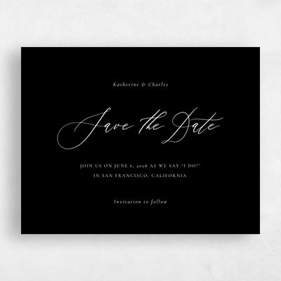 Black Wedding Save the Date - Violin Stroke