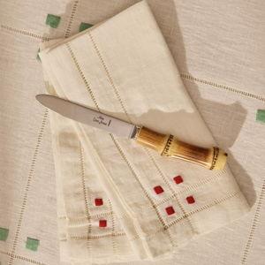 Anut Cairo Art Deco Hand-Embroidered Linen Napkins (Set of 4)