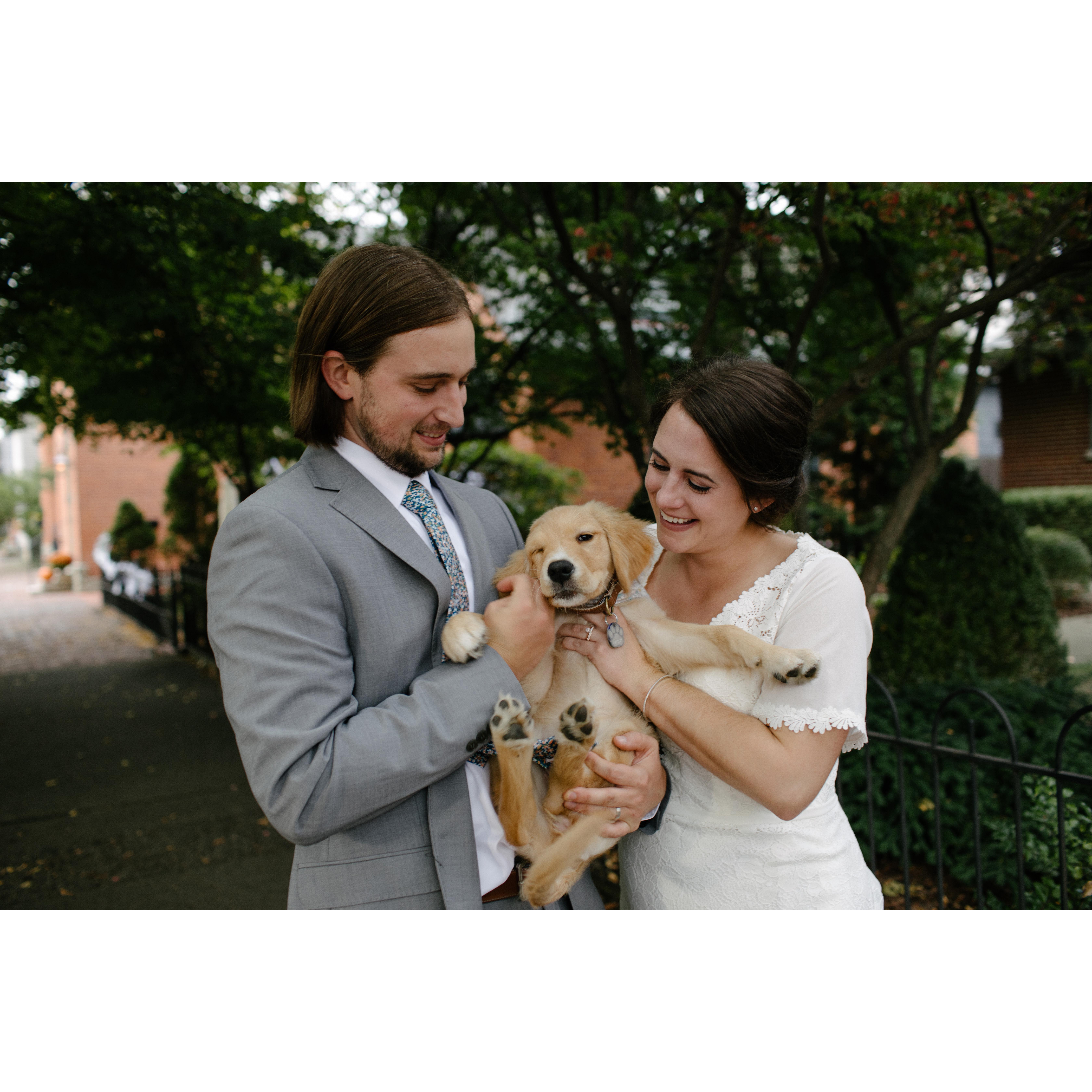 Our puppy Daisy joined us for some pictures throughout German Village