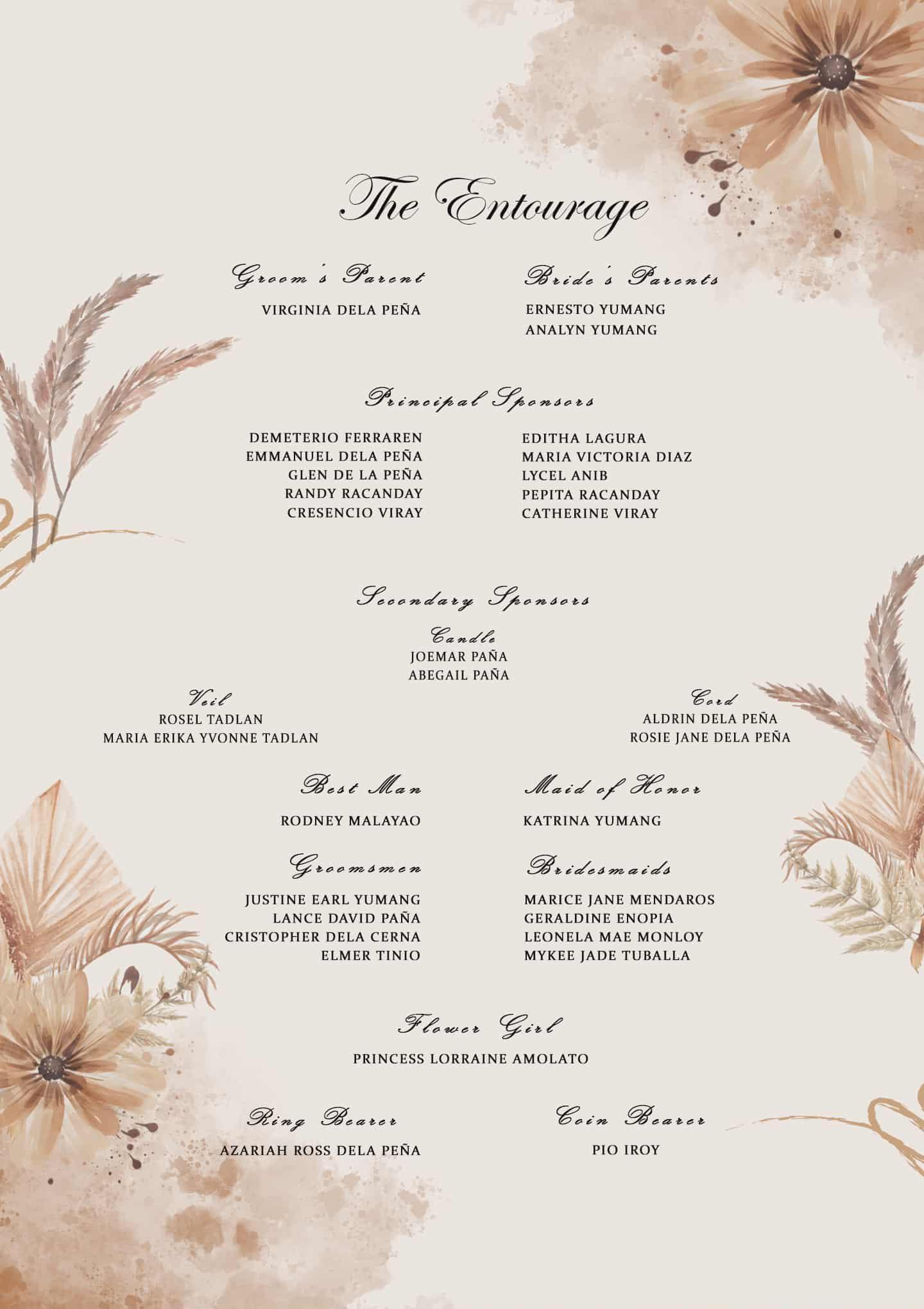 The Wedding Website of Camille Yumang and Buddy Dela Peña