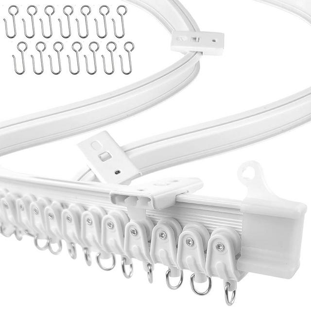 UrbanRed Ceiling Curtain Track - Ceiling Track Ceiling Mount for Curtain Rail with Track Curtain System - Bunk Bed Curtains RV Curtain Track - Bendable Ceiling Track (10 Meters (32.8FT)) White
