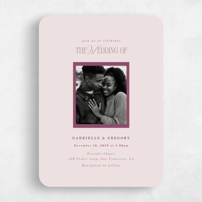 Purple Rounded Wedding Invitation - Summit Photo