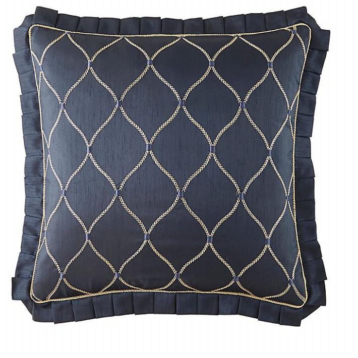 Waterford® Linens Vaughn European Pillow Sham in Navy/Gold
