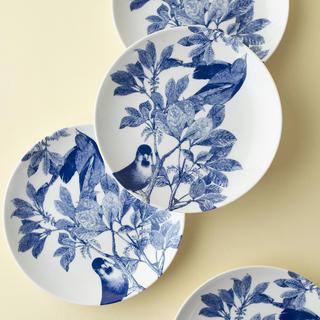 Arbor Blue Birds Canape Plate,  Set of 4