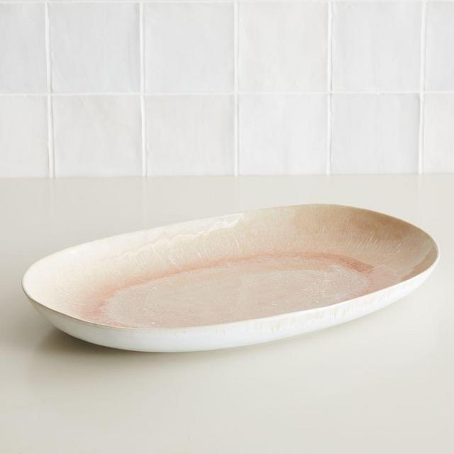 Large Oval Platter, Stoneware & Blush, Individual