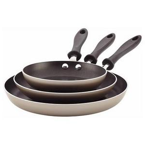 Farberware Reliance Aluminum Nonstick 3 piece Fry Pan Set - 8 inch, 10 inch, 12 inch - Champagne