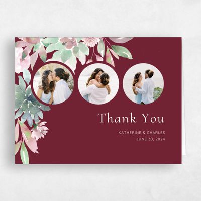 Burgundy, Red Wedding Thank You - Cricket Photo