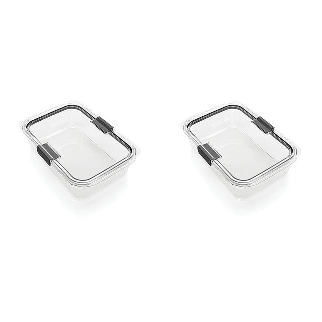Rubbermaid Brilliance Food Storage Container, Large, 9.6 Cup, Clear 2024351 (Pack of 2)