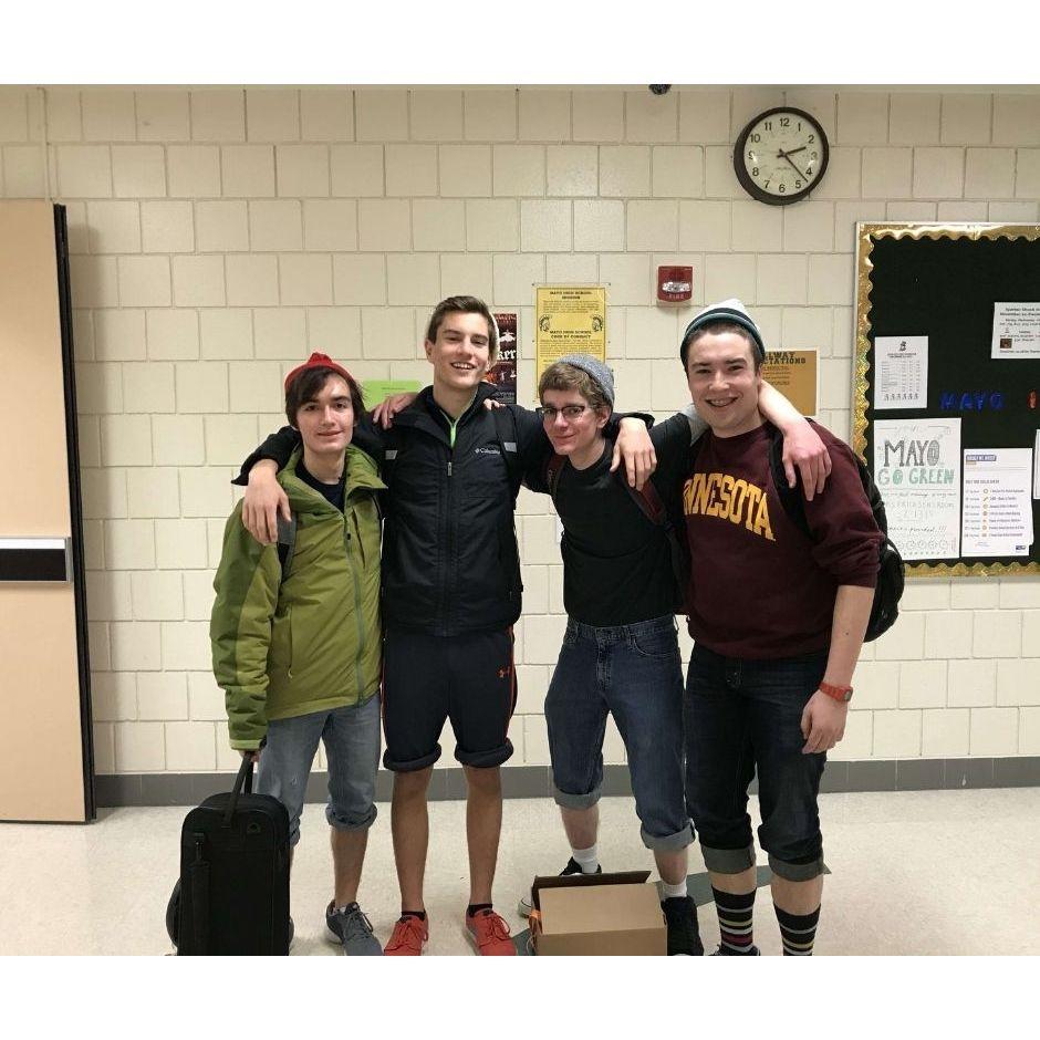 John with his friends, Alex, Will, and Gax