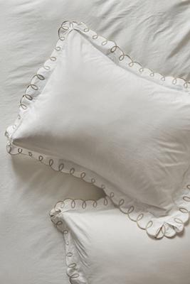 Maeve by Anthropologie Organic Cotton Looped Embroidered Shams, Set of 2