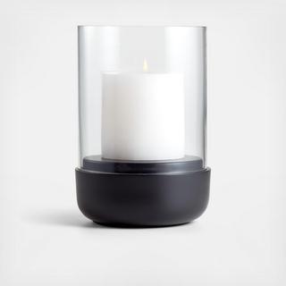 Curve Metal & Glass Hurricane Candle Holder