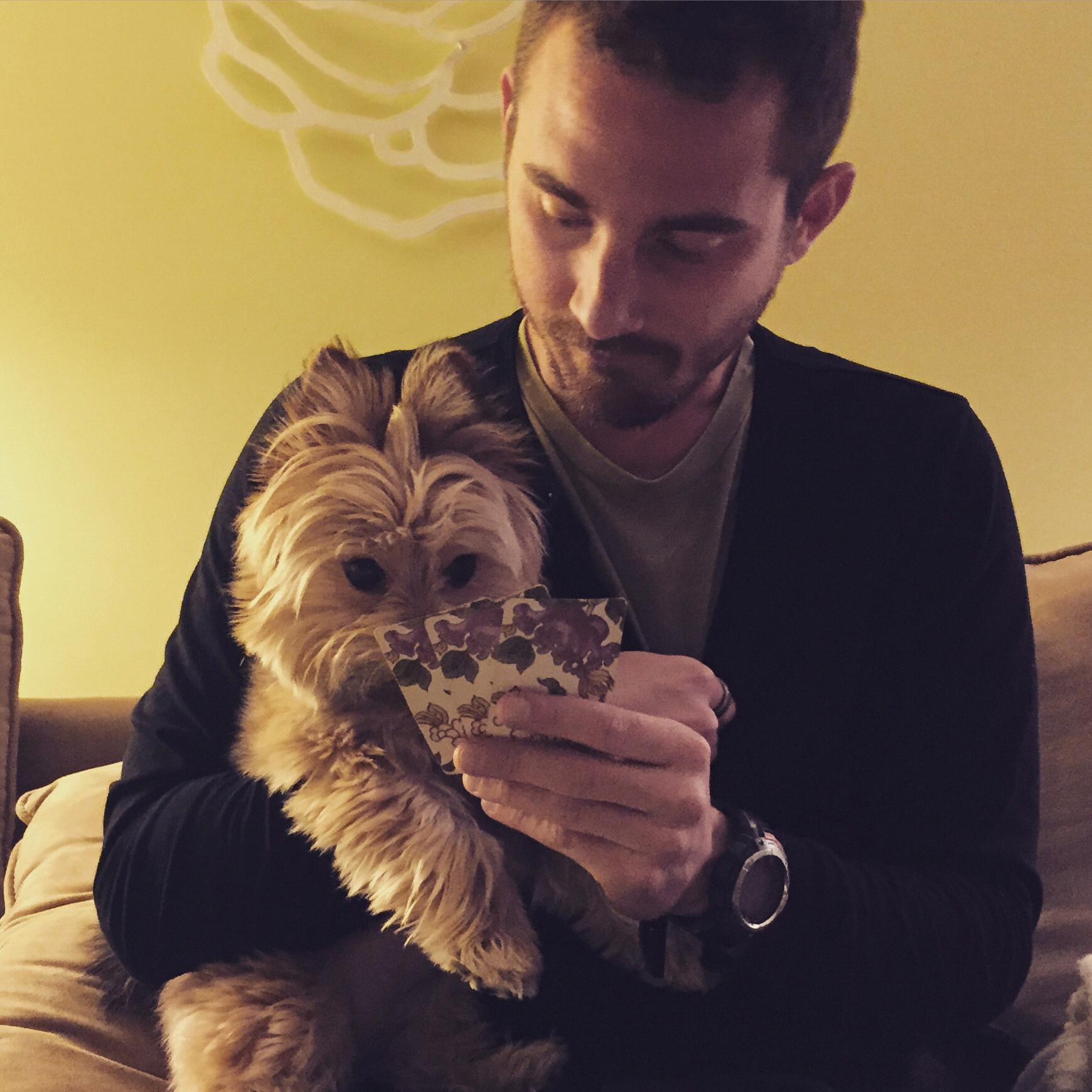 Milwaukee 2014 - playing Rummy with Amanda’s friends dog.