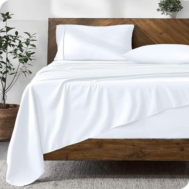Bare Home Queen Sheet Set - 22" Deep Pockets - Luxury 1800 Ultra-Soft Microfiber Queen Bed Sheets - Double Brushed - Easy Fit - 4 Piece Set - Bedding Sheets & Pillowcases (Queen, White)