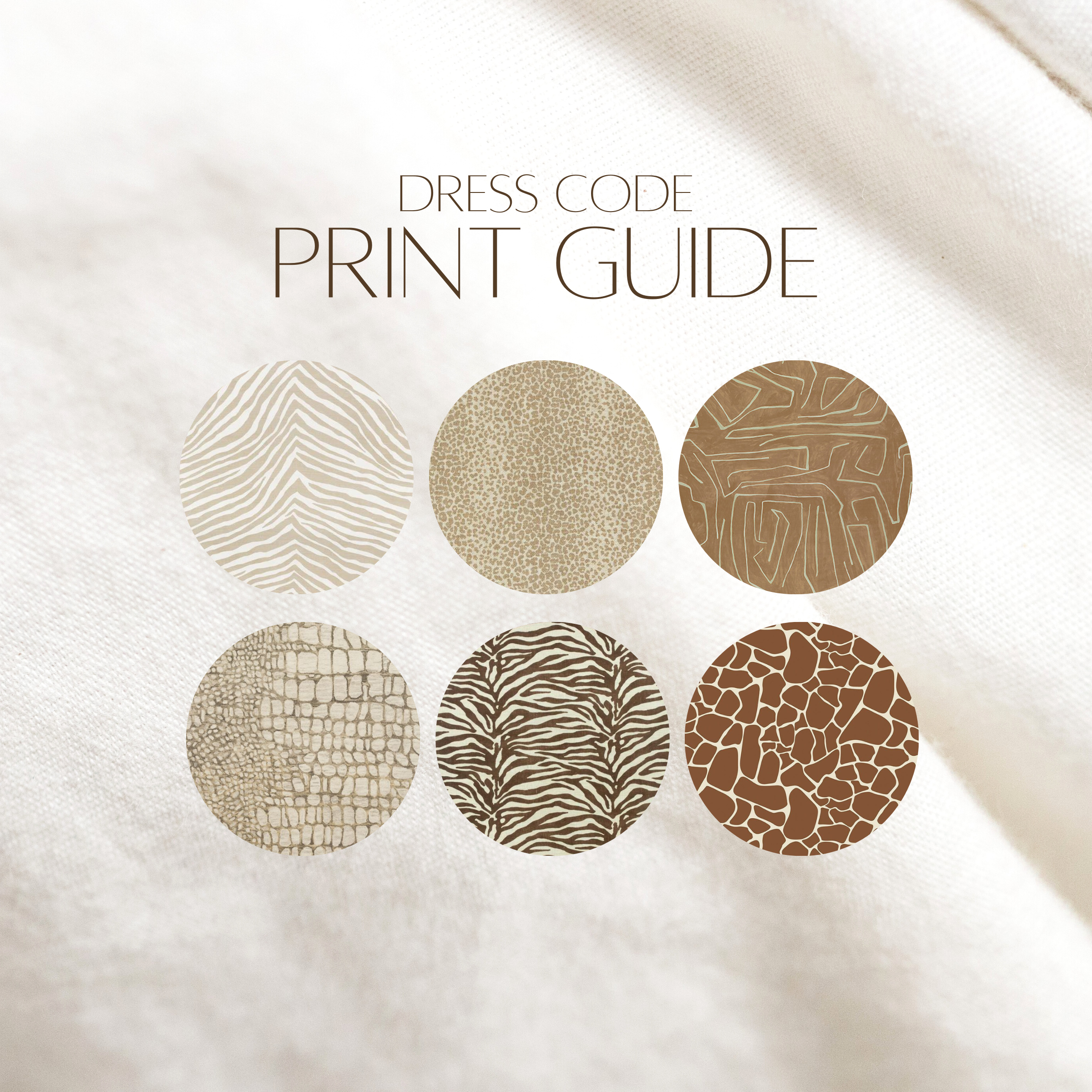 Neutral prints like these are allowed at the wedding for both the ladies and gentlemen