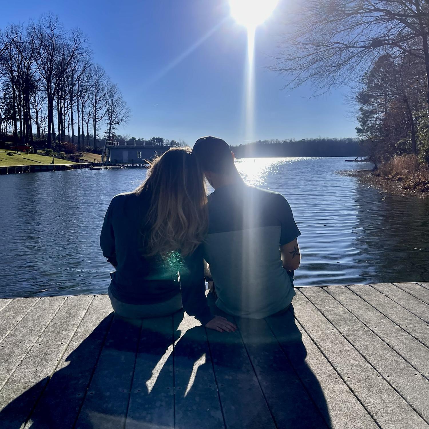 Lake Chesdin, VA: "Home".
Our wedding venue is directly across the lake at the tree line in the picture