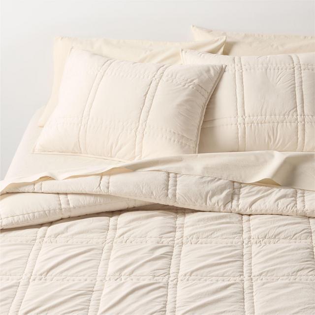 Favorite Washed Organic Cotton Percale Undyed King Comforter