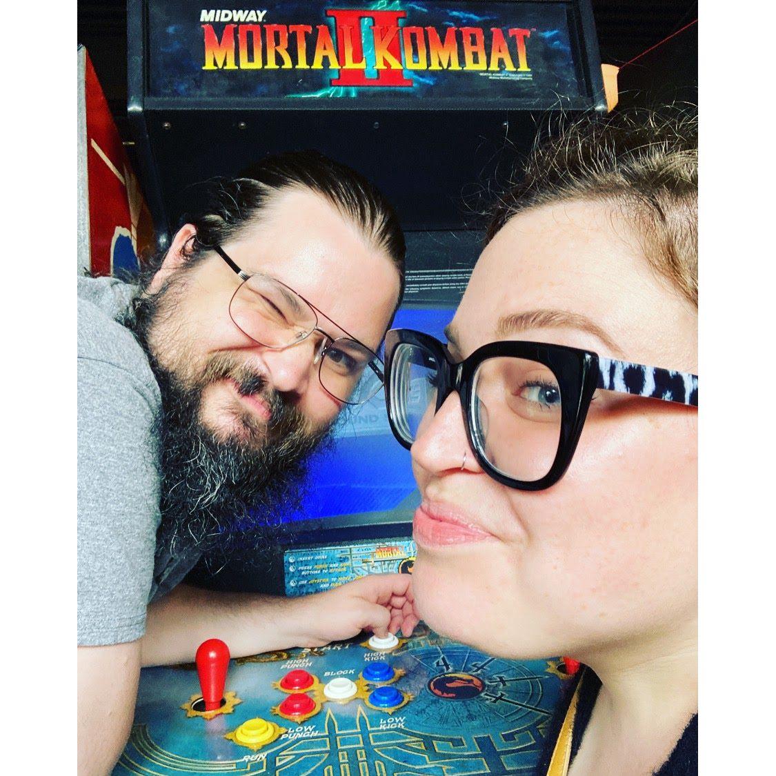 Our first date was at an arcade bar playing Mortal Kombat. Unfortunately, this photo is just a re-creation of the night we met.